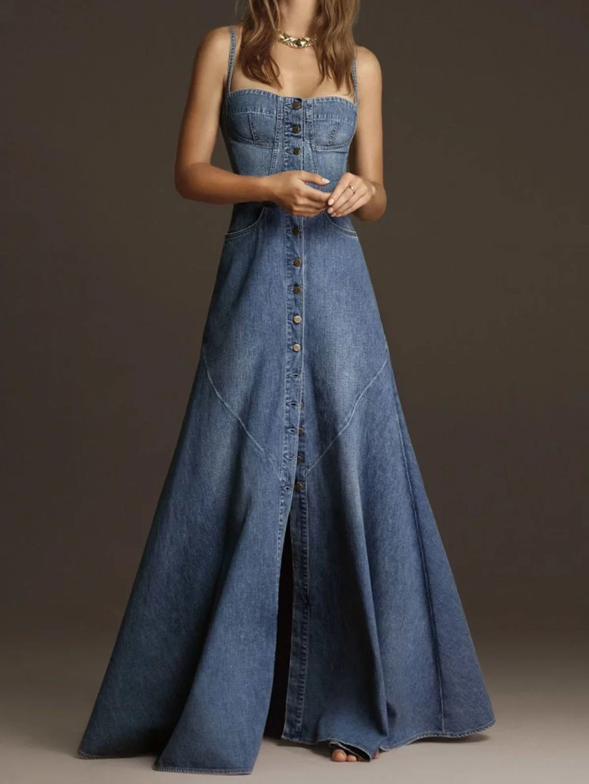 Summer Elegant Female Spaghetti Strap Maxi Dress Robes