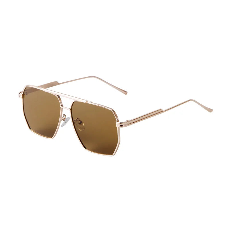 2025 New Fashion Men's Sunglasses Brand Design Square Alloy Frame Trend Retro Outdoor Driving Mirror UV400 Sunshade Sunglasses