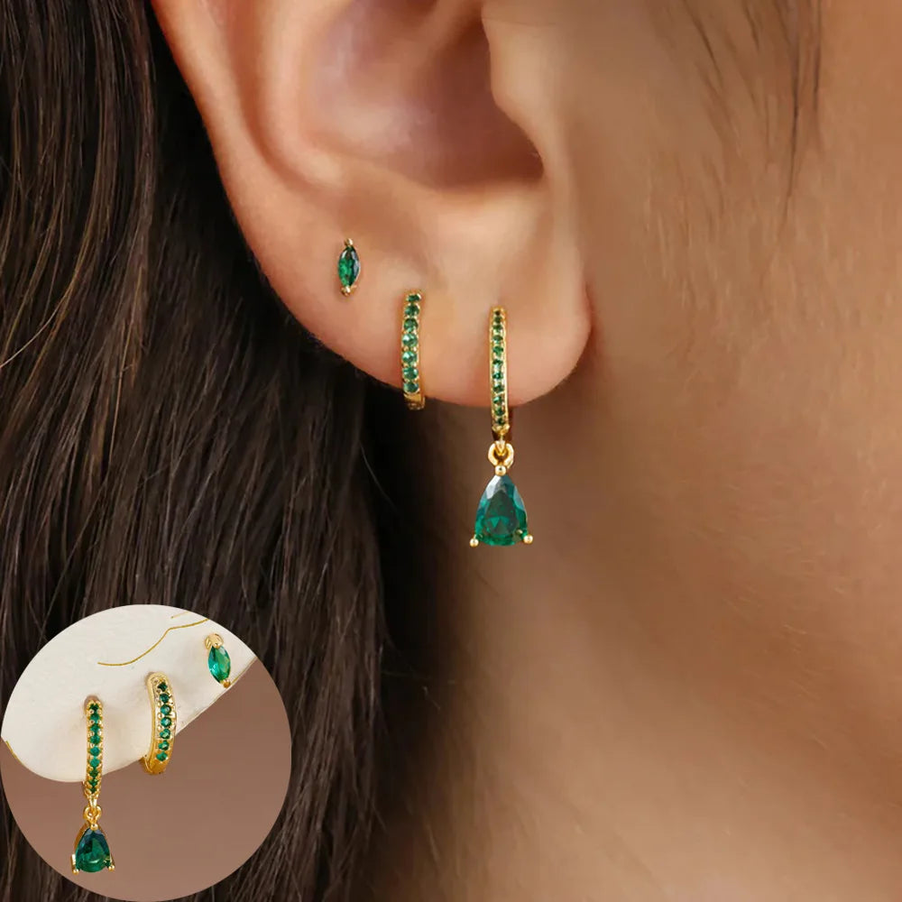 Stainless Steel Round Star Drop Earrings