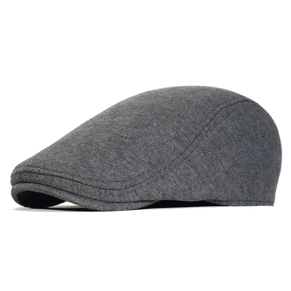 2025 Men berets Fashion Beret Solid Color Soft Top Casual Beanie Retro Literary Forward Cap Peak Cap Driver Hat Gift