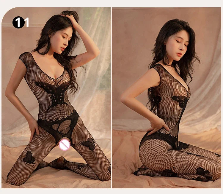 Sex Bodysuits Women Transparent Bodystocking Hollow Backless Open Bra Outfits Teddy Erotic Costumes Sexy Fishnet Lingerie 2025