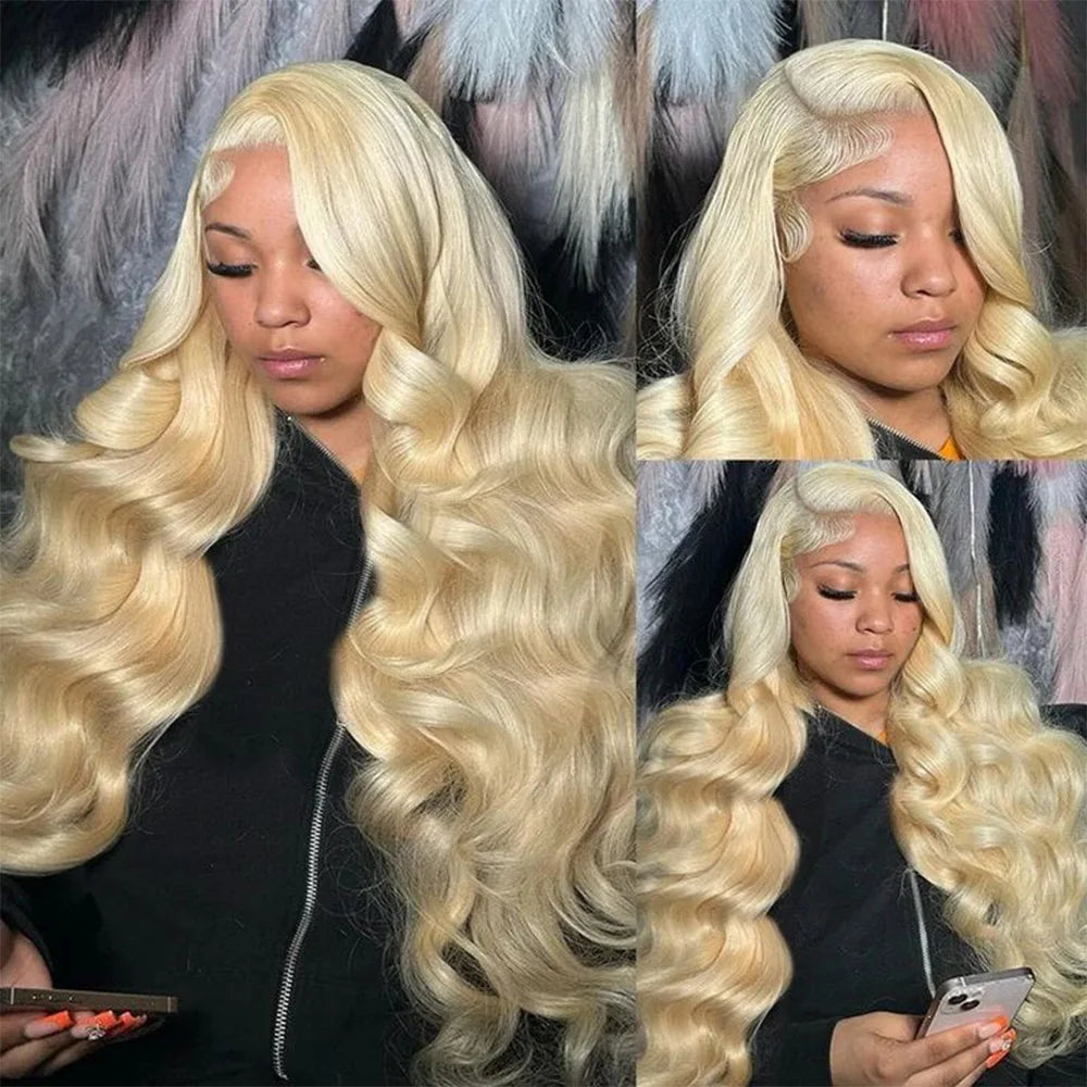 40 inches 613 Honey Blonde Body Wave Wigs 13x6 HD Lace Frontal Human Hair Wigs 13x4 Lace Front Wig Water Wave Pre Plucked
