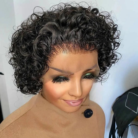 Pixie Cut Short Bob – Natural Black Human Hair Wig