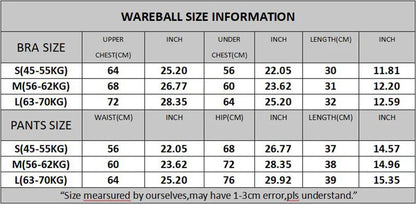WAREBALL 2PCS Women Yoga Set Gym Set Sexy Bra Seamless Sports Shorts Workout Running Clothing Gym Wear Athletic Sport Suit