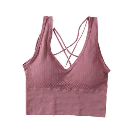 New Beauty Back Sports Bra Women Shockproof Sexy Breathable Athletic Fitness Running Gym Vest Sportswear Crop Push Up Top