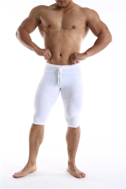 GANYANR Running Tights Men Compression Leggings Gym Sportswear Sexy Basketball Yoga Skins Sport Shorts Training Jogging Athletic