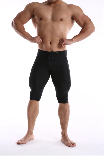 GANYANR Running Tights Men Compression Leggings Gym Sportswear Sexy Basketball Yoga Skins Sport Shorts Training Jogging Athletic