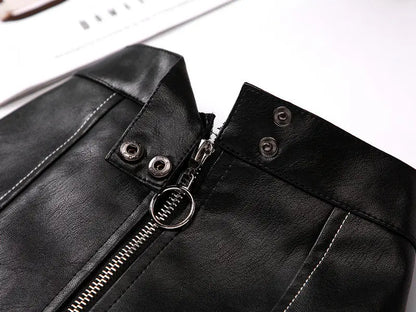 2025 new spring autumn Girls Kids leather PU zipper skirt comfortable cute baby Clothes Children Clothing