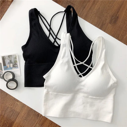 New Beauty Back Sports Bra Women Shockproof Sexy Breathable Athletic Fitness Running Gym Vest Sportswear Crop Push Up Top