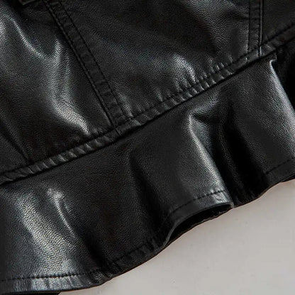 2025 new spring autumn Girls Kids leather PU zipper skirt comfortable cute baby Clothes Children Clothing