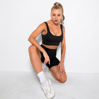 WAREBALL 2PCS Women Yoga Set Gym Set Sexy Bra Seamless Sports Shorts Workout Running Clothing Gym Wear Athletic Sport Suit