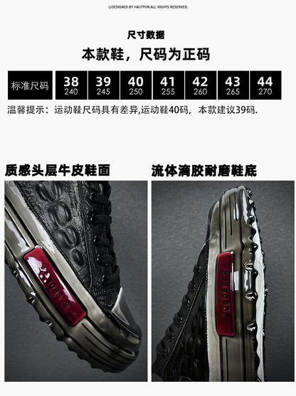 European Station Autumn and Winter Epoxy Crocodile Pattern Casual Board Shoes