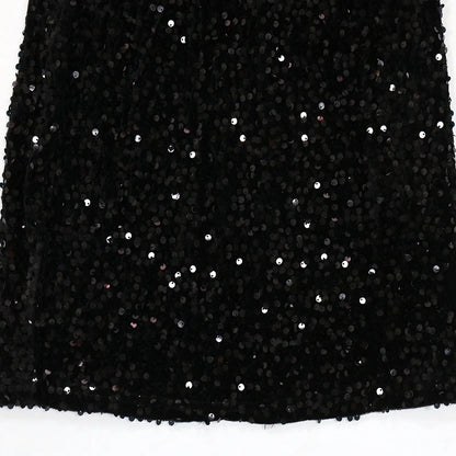 2023 Summer Women Sleeveless One Shoulder Bodycon Sexy Glitter Sequined Mesh Patchwork Mini Dress For Women Birthday Party