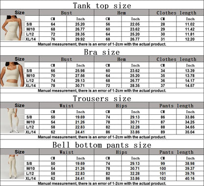 Women's Clothes 2pcs Gym Yoga Suit Sports Set Workout Tracksuit Breathable Sexy Bra Fitness Bell-bottoms Leggings Athletic Wear