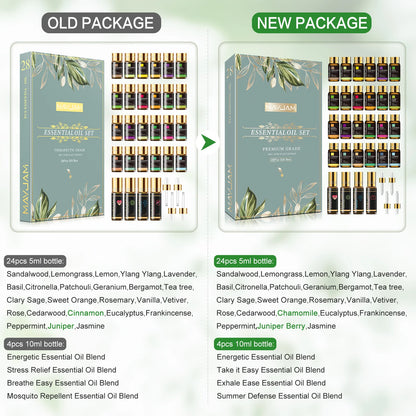 MAYJAM 28 Bottles Essential Oils Set For Humidifier Aromatic Candles Air Freshener DIY Perfume