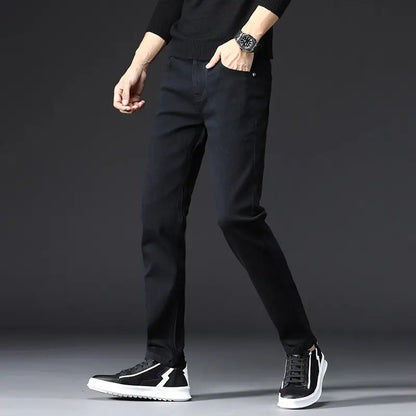Slim Boys Blue Jeans, Black Men's Fashion Casual Trousers, Gray Denim Pants, Asian Size 28-38,  Men Jean