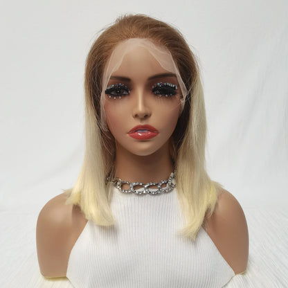 Mint Green Bob Wig Human Hair 200% Density 13x4 Transparent  Straight Lace Front Wigs Pre Plucked with Baby Hair for Black Women