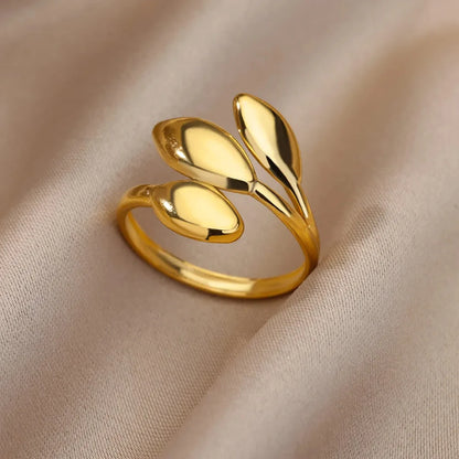 Stainless Steel Luxury Gold Color Rings for Women