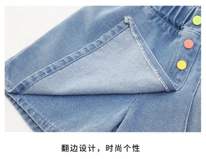 New Girls Shorts Summer Children's Denim Shorts For Kids Trousers Casual Beach Shorts Hot Pants For Teen Girl Clothes 10 12Years