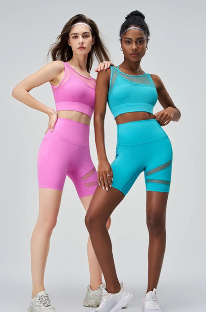 Cloud Hide SEXY Mesh Sports Bra Fitness Underwear Yoga Crop Tank Top HOT Girl Vest Athletic Shockproof Shirt Running Sportswear