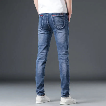 Slim Boys Blue Jeans, Black Men's Fashion Casual Trousers, Gray Denim Pants, Asian Size 28-38,  Men Jean
