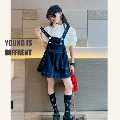 2025 new spring autumn summer Girls Kids T-shirt+short skirt sets comfortable cute baby Clothes Children Clothing