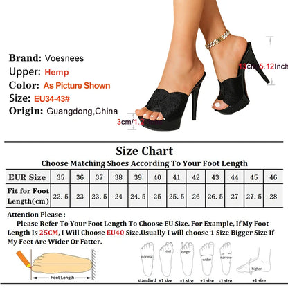 Summer New Thin Heeled Slippers For Women