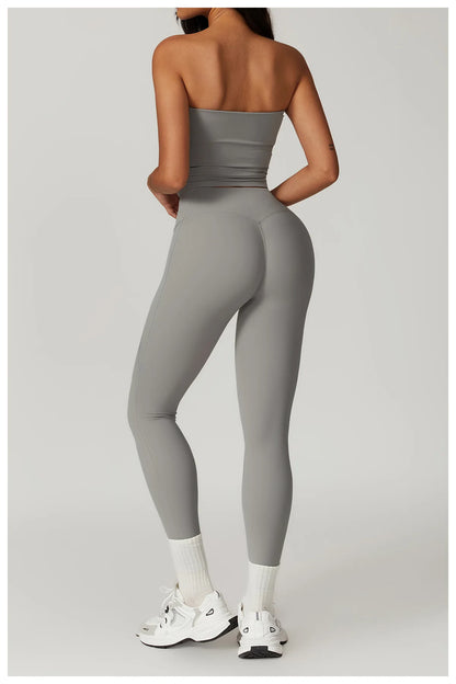 Women's Clothes 2pcs Gym Yoga Suit Sports Set Workout Tracksuit Breathable Sexy Bra Fitness Bell-bottoms Leggings Athletic Wear