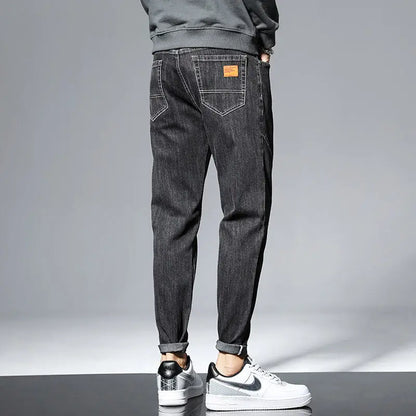 Slim Boys Blue Jeans, Black Men's Fashion Casual Trousers, Gray Denim Pants, Asian Size 28-38,  Men Jean