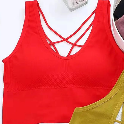 New Beauty Back Sports Bra Women Shockproof Sexy Breathable Athletic Fitness Running Gym Vest Sportswear Crop Push Up Top