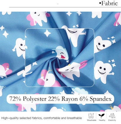 Pharmacist Dentist Veterinary Nurse Grooming Scrubs Leopard Printed Nurse Gowns Printed Medical Laboratory Medical Uniforms