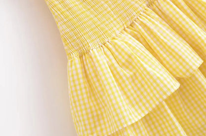 French gentle suspender dress female summer elastic waist backless fashion pure desire short suspender dress