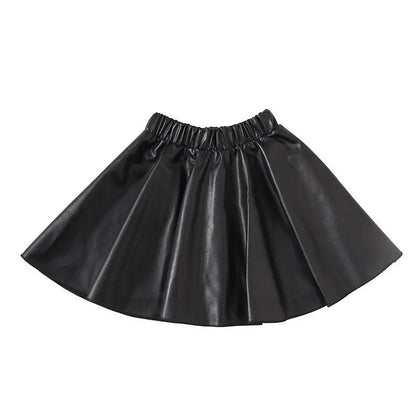 2025 new spring autumn Girls Kids leather PU zipper skirt comfortable cute baby Clothes Children Clothing