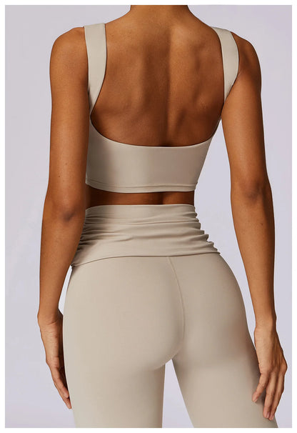 Sports Underwear Women Sexy Workout Sports Bras Tights Crop Top Yoga Vest Shockproof Gym Push Up Fitness Athletic Brassiere