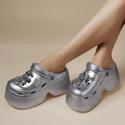 Women's Platform Clogs Summer 2025 Comfortable Slip On Wedge Sandals
