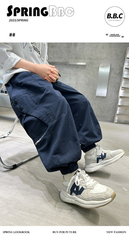 Spring and Autumn Youth Summer Boys Loose Pants