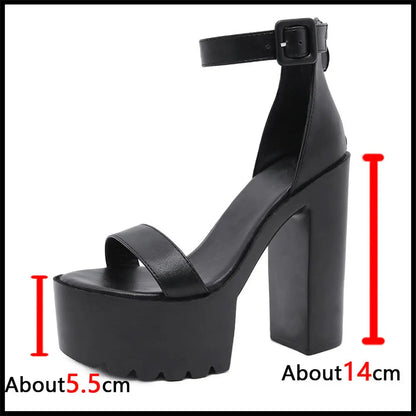 Summer Fashionable High Heels Leisure Chunky Platform Sandals
