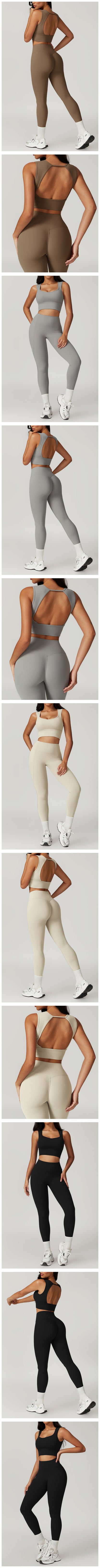 Women's Clothes 2pcs Gym Yoga Suit Sports Set Workout Tracksuit Breathable Sexy Bra Fitness Bell-bottoms Leggings Athletic Wear