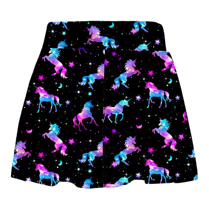 Kids Girls Swim Skirts Elastic Waistband Colorful Print Swim Skirts for Bathing Pool Beach Swimming Sport Wear Girl Teen 4-16Y