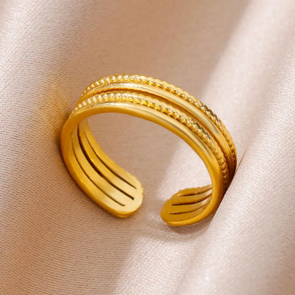 Stainless Steel Luxury Gold Color Rings for Women