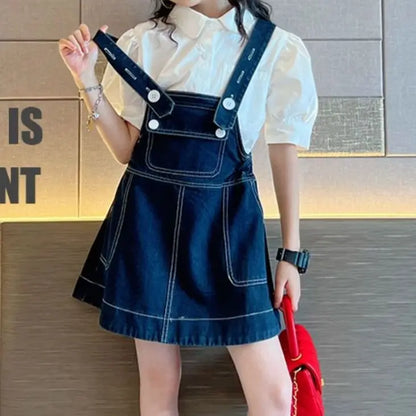 2025 new spring autumn summer Girls Kids T-shirt+short skirt sets comfortable cute baby Clothes Children Clothing
