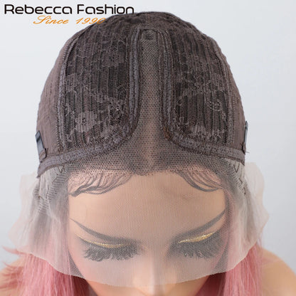 Colored Ombre Pink Bob T Part Lace Wigs Straight Human Hair Lace Front Wigs Pre Plucked Blonde Straight Lace Front Wigs