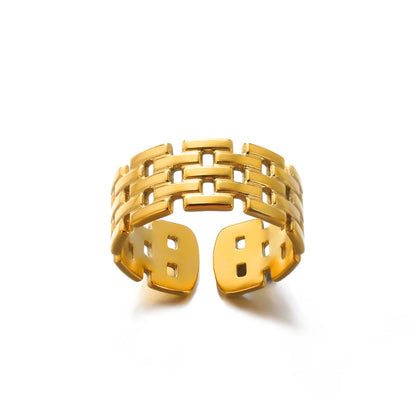 Stainless Steel Luxury Gold Color Rings for Women