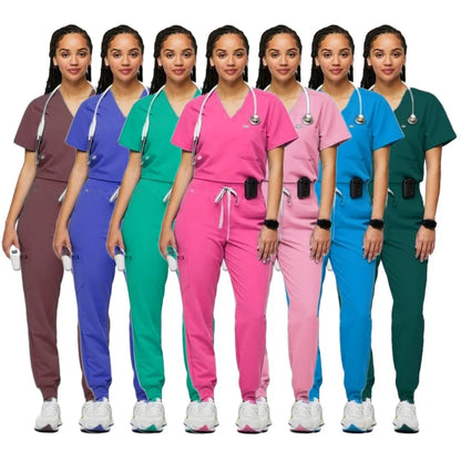 Ladies Scrubs Set Medical Tshirt Pharmacy Women Fashionable Nursing Scrub Overalls Beauty Salon Shirt Nurse Uniform for Hospital