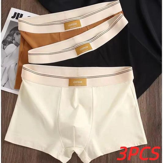 3-Piece Men's Breathable Cotton Boxer Shorts
