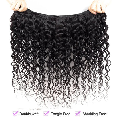 1 Bundle 10-40 Inches Natural Color Brazilian Human Hair Deep Wave Bundles Remy Human Hair Extensions Double Weft Braiding Hair