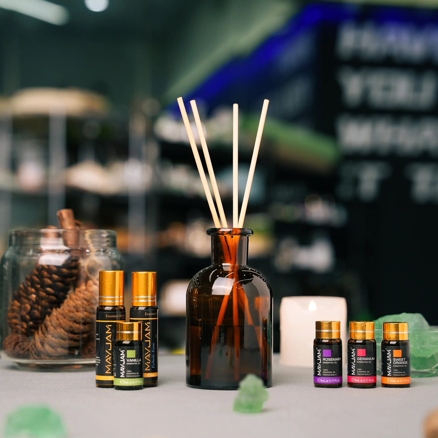 MAYJAM 28 Bottles Essential Oils Set For Humidifier Aromatic Candles Air Freshener DIY Perfume