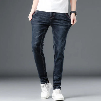 Slim Boys Blue Jeans, Black Men's Fashion Casual Trousers, Gray Denim Pants, Asian Size 28-38,  Men Jean