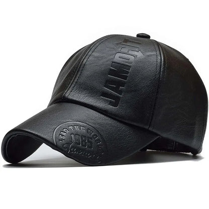 Unisex 1985 Imprint Leather Baseball Cap