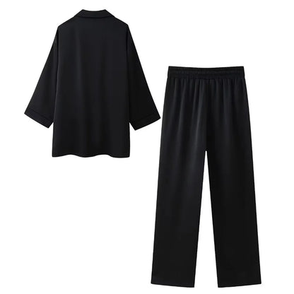 Women's Double Breasted Suit Jacket Pants Set